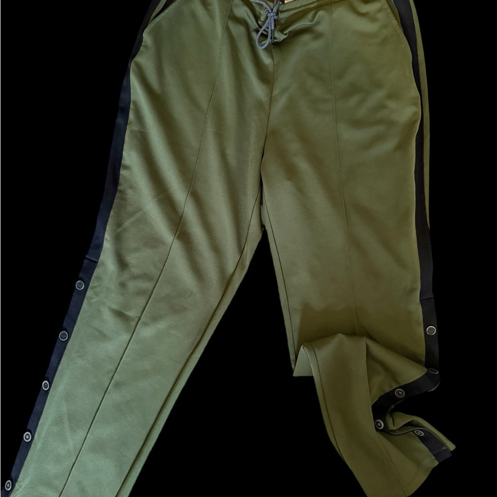 Hunter Olive Joggers with Black side Button up